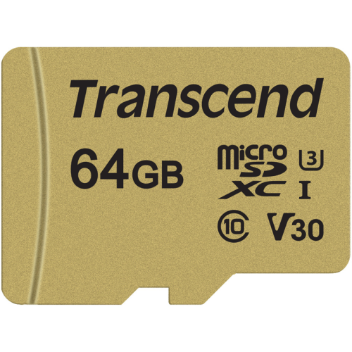 Карта памяти Transcend 64GB UHS-I U3 microSD with Adapter, MLC (TS64GUSD500S)
