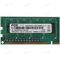 Модуль памяти Foxline DDR3, DIMM, 4GB, 1600MHz, PC3-12800 Mb/ s, CL11, 1.5V, Bulk (FL1600D3U11S-4G)