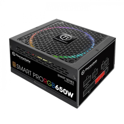 Блок питания Thermaltake Smart Pro RGB 650W, ATX 2.4/EPS 2.92, A-PFC, 14cm RGB Fan, EU, 80Plus Bronze RTL (PS-SPR-0650FPCBEU-R)