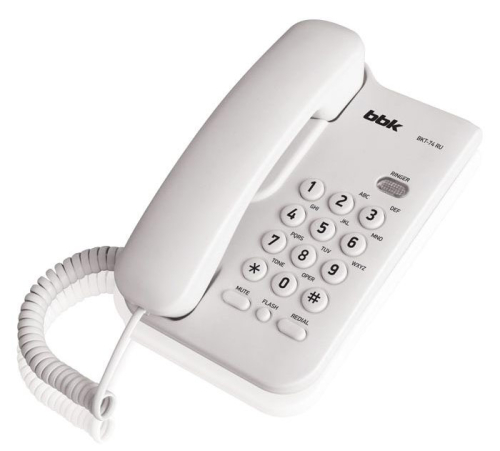 Телефон проводной BBK BKT-74 RU белый (BKT-74 RU W)