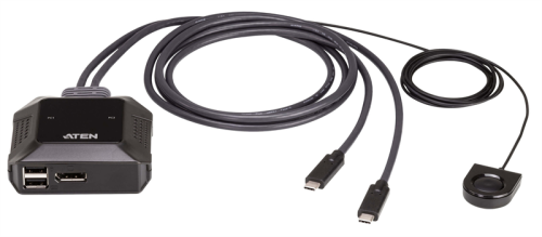ATEN 2-Port USB-C 4K DisplayPort Cable KVM Switch (US3312-AT)