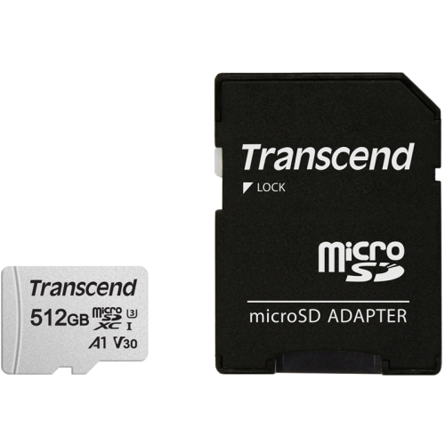 Карта памяти/ 512GB microSD w/ adapter UHS-I U3 A1 (TS512GUSD300S-A)
