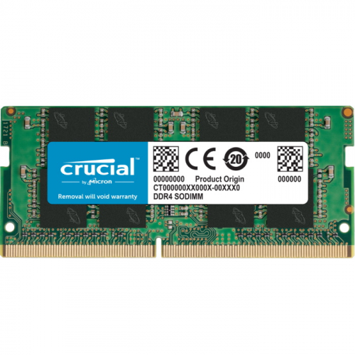 Модуль памяти Crucial 16GB DDR4 SODIMM 3200MHz PC4-25600 CL22 DR x8 Unbuffered 260pin (CT16G4SFD832A)