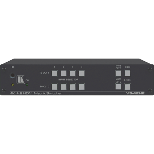 Матричный коммутатор 4х2 HDMI 4K/ 60 (4:4:4) с HDCP 1.4/ 2.2, HDR и EDID/ 4x2 4K HDR HDMI HDCP 2.2 Matrix Switcher (VS-42H2)