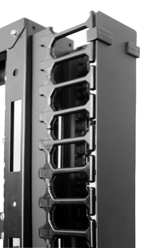 Вертикальный кабельный органайзер с пластиковыми пальцами 42U для шкафов ШТК-СП (ВКО-П-42/ 48-9005) (ВКО-П-42/48-9005)