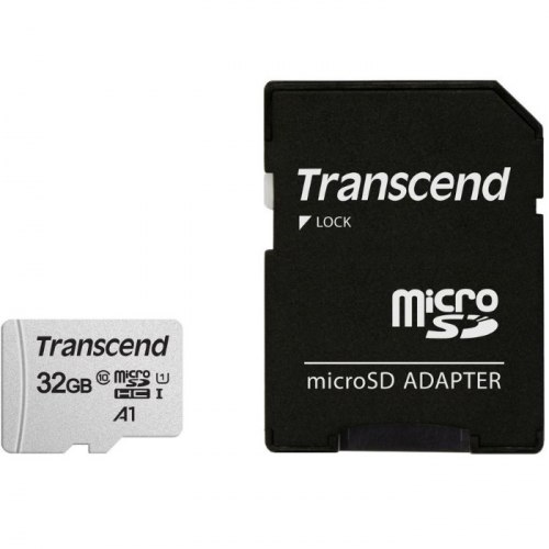Карта памяти microSDHC 32GB Transcend Class 10 UHS-I U1 R95, W45MB/ s with adapter (TS32GUSD300S-A)