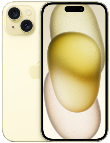 Смартфон Apple A3092 iPhone 15 128Gb желтый моноблок 3G 4G 2Sim 6.1