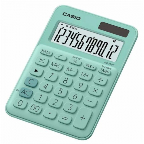 Калькулятор настольный Casio MS-20UC-GN-S-EC зеленый 12-разрядный