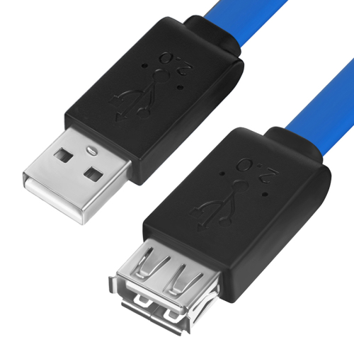 GCR Удлинитель PROF 1.0m USB 2.0, AM/ AF, плоский синий, морозостойкий (GCR-UEC2M2-BD-1.0M)