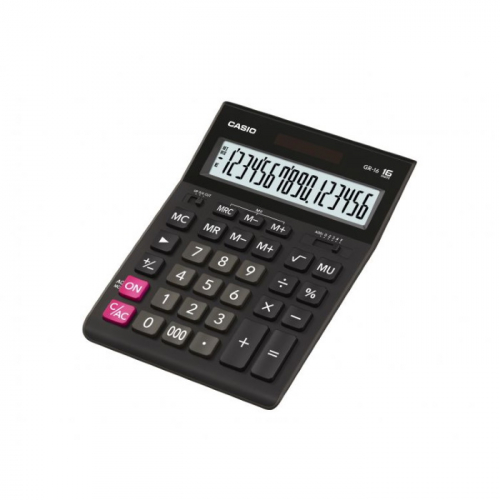 Калькулятор настольный Casio GR-16 черный 16-разр. (GR-16-W-EH)
