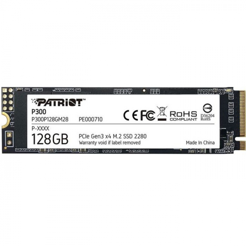 Твердотельный накопитель Patriot P300 SSD M.2 2280 128GB PCIe Gen3 x 4 NVMe 1600/ 600MB/ s 290K/ 150K IOPS (P300P128GM28)