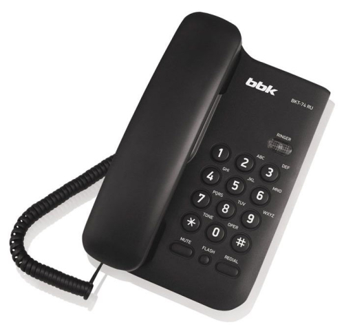 Телефон проводной BBK BKT-74 RU черный (BKT-74 RU BL)