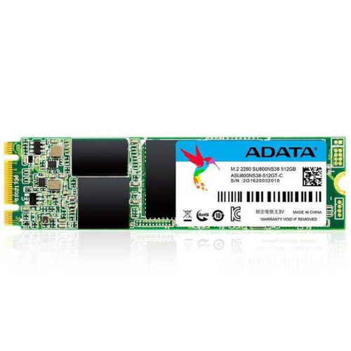 Твердотельный накопитель A-DATA SU800 SSD M.2 2280 512GB SATA 6Gb/s R/W 560/520 MB/s 3D TLC (ASU800NS38-512GT-C)