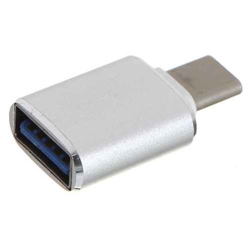 GCR Переходник USB Type C на USB 3.0, M/ AF, серебряный, GCR-52302
