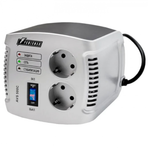Стабилизатор POWERMAN AVS 500C, 500 ВА/ 280 Вт, 150-280 В, 4А, 2 евророзетки, IP-20, напольный, белый (POWERMAN AVS 500 C) фото 2