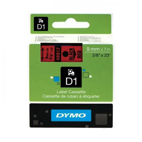 Картридж ленточный Dymo D1 S0720720 9 мм x 7 м, черный шрифт/красный фон для Dymo фото 2