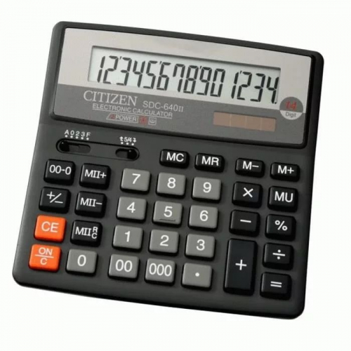 Калькулятор бухгалтерский Citizen SDC-640 II черный 14-разр. (SDC-640II)