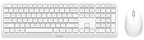 Клавиатура+мышь Philips беспроводной SPT6307W 2.4GHz 104 клав/ 3 кнопки 1600dpi, русская заводская раскладка (SPT6307W/ 87) (SPT6307W/87)