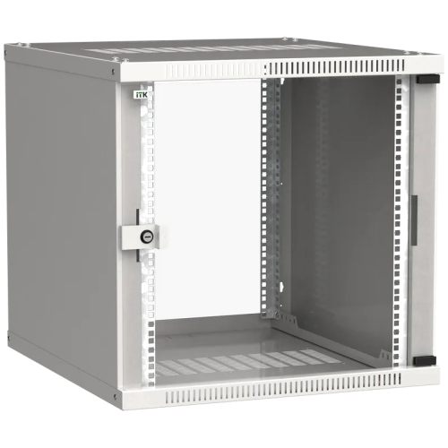 Шкаф LINEA WE 9U 600x450мм дверь стекло серый (LWE3-09U64-GF)