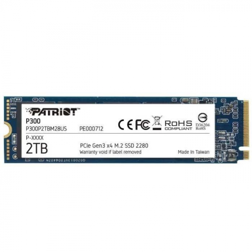Твердотельный накопитель 2TB SSD Patriot P300, M.2 2280, PCI-E x4, 3D NAND (P300P2TBM28)