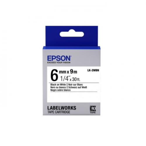 Лента Epson Tape LK-2WBN Blk/Wht 6/9 (C53S652003)