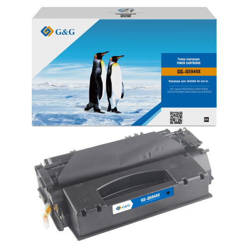 Картридж лазерный G&G GG-Q5949X черный (6000стр.) для HP LJ 1160/1320/3390/3392