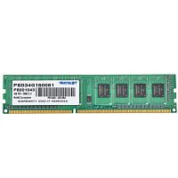 Модуль памяти Patriot PSD34G160081, DDR3 DIMM 4GB 1600MHz, PC3 -12800 Mb/ s, CL11, 1.5V, RTL (PSD34G160081)