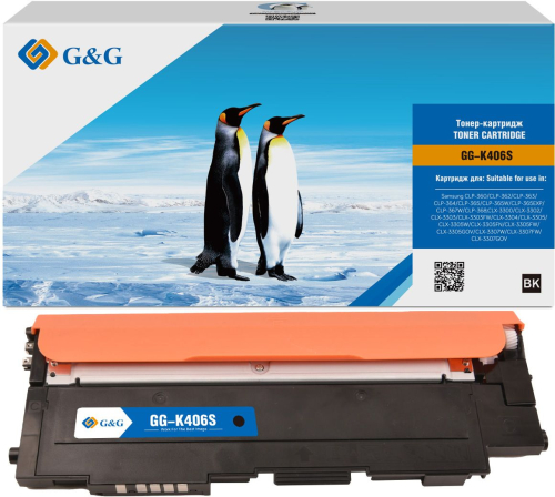 Картридж лазерный G&G GG-K406S черный (1500стр.) для Samsung CLP-360/ 362/ 363/ 365/ 367/ 368, CLX-3300/ 3302/ 3303/ 3304/ 3305/ 3307