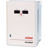 Стабилизатор POWERMAN AVS 8000P, ступенчатый регулятор, цифровые индикаторы уровней напряжения, 8000ВА, 110-260В, максимальный входной ток 50А, клеммная колодка, IP-20, навесной, 380мм х 310мм х 160м (POWERMAN AVS-8000P)