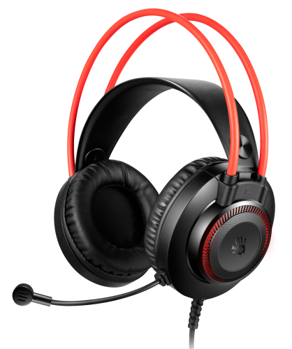 Наушники с микрофоном A4Tech Bloody G200S черный/ красный 2м мониторные USB оголовье (G200S USB/ BLACK +RED) (G200S USB/ BLACK +RED)
