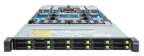 *Серверная платформа GIGABYTE 1U rack Xeon Scalable Max CPU 2 USB 3.2 Наличие SATA 3.0 DDR5 Количество слотов памяти 32 1600 Вт 12x2.5