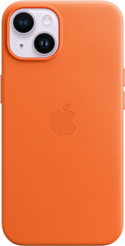 Чехол (клип-кейс) Apple для Apple iPhone 14 Leather Case with MagSafe A2906 оранжевый (MPP83ZM/ A) (MPP83ZM/A)