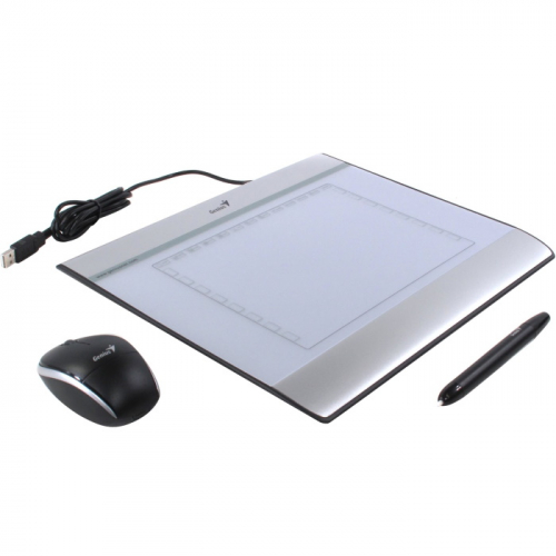 Графический планшет Genius MousePen I608X, A5, 200x150 мм, 2540 lpi, 1024 уровня чувствительности, USB, Mouse, Silver (31100060101) фото 3