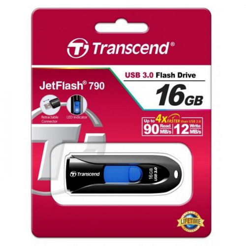 Флеш-накопитель Transcend JetFlash 790 16 Гб USB 3.0 черный (TS16GJF790K) фото 3