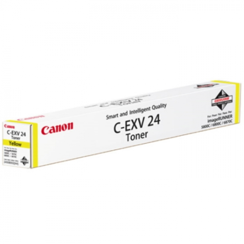 Тонер-картридж Canon C-EXV24Y жёлтый 9500 страниц для МФУ IR5800C/5800CN/5870C/5870CI/5880C/5880CI/6800C/6800CN/6870C/6870CI/6880C/6880CI (2450B002)