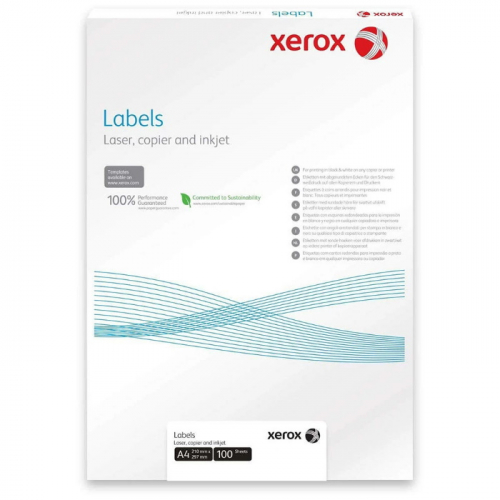 Наклейки Laser/Copier XEROX А4:14, 100 листов (99,1x38,1мм) закругленные края (003R96289)