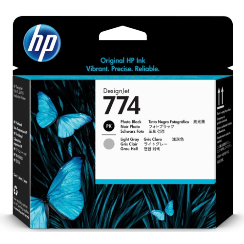 Печатающая головка HP 774 DesignJet, черный матовый/голубой (P2W01A)