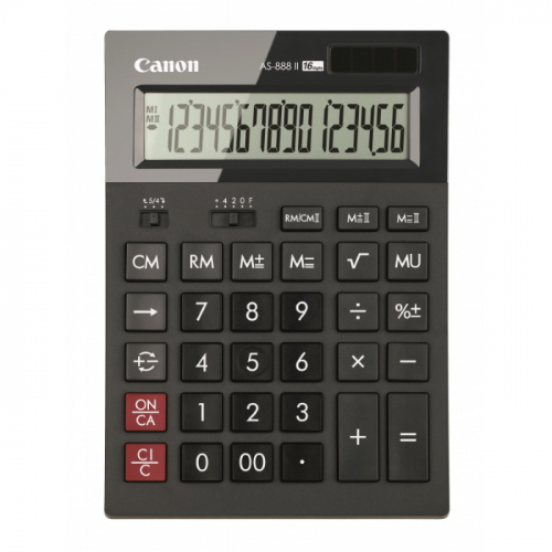 Калькулятор бухгалтерский Canon AS-888 II черный 16-разрядный