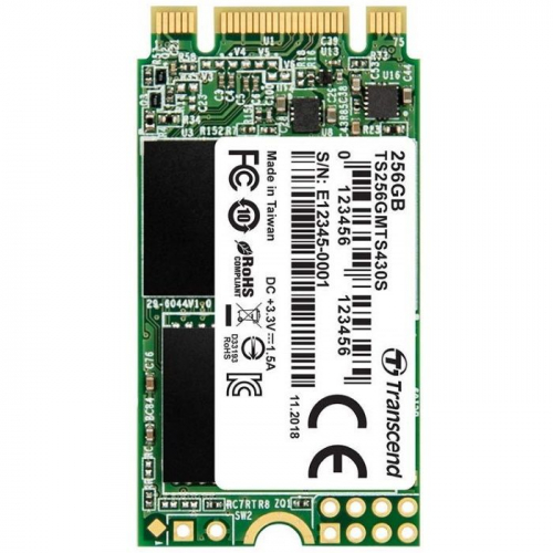 Накопитель Transcend MTS 430 series 256GB SSD M.2 22x42mm SATA 6Gb/ s R/ W: 560/ 500 45K/ 70K IOPS MTBF 1M (TS256GMTS430S)