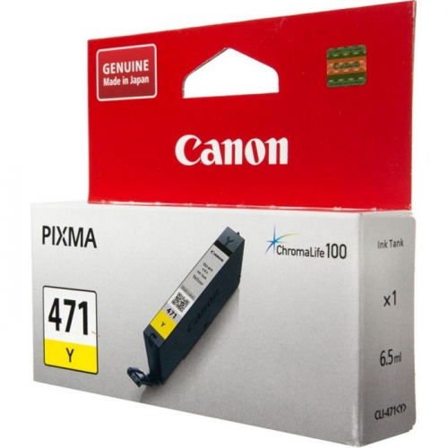 Картридж струйный Canon CLI-471Y, желтый, 320 страниц, для Pixma MG5740/ MG6840/ MG7740 (0403C001)