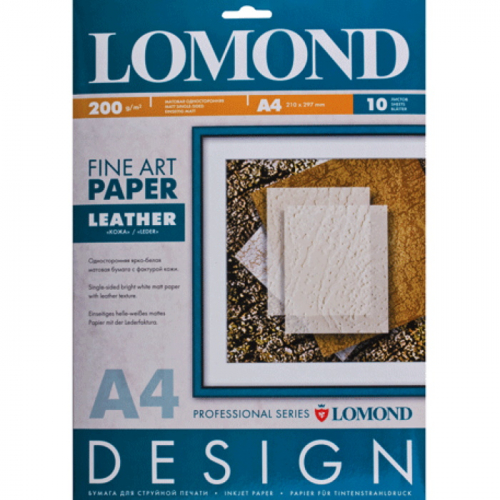 Дизайнерская бумага LOMOND Кожа матовая А4/ 200 г/ м2/ 10л. для струйной печати (0917041)