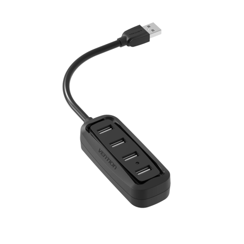 Концентратор Vention USB 2.0 на 4 порта Черный (VAS-J43-B015)
