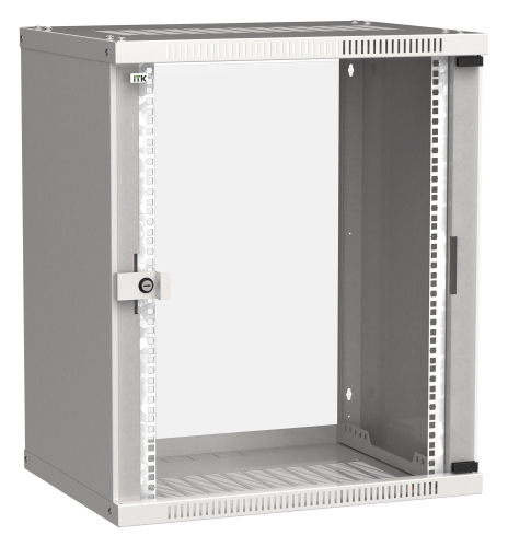 Шкаф LINEA WE 15U 600x450мм дверь стекло серый (LWE3-15U64-GF)