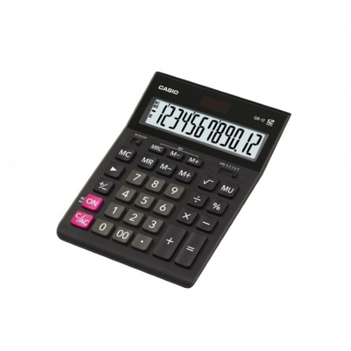 Калькулятор настольный Casio GR-12 черный 12-разр. (GR-12-W-EH)