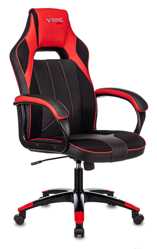 Кресло игровое Zombie VIKING 2 AERO черный/красный эко.кожа/ткань крестов. пластик (VIKING 2 AERO RED)