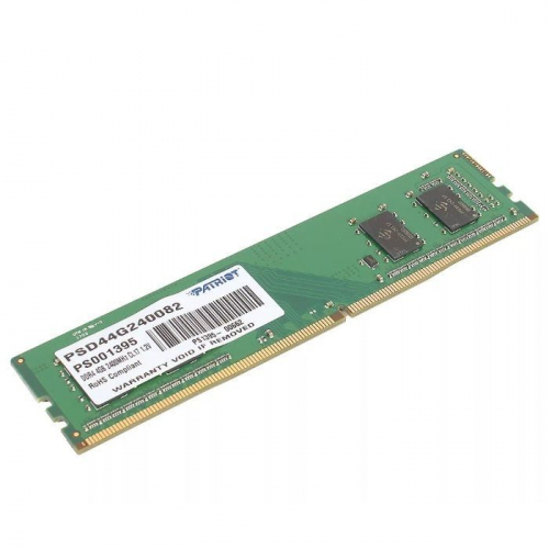 Модуль памяти PATRIOT PSD44G240082, DDR4 DIMM 4Gb 2400MHz, PC-19200 Mb/s, CL17, 1.2V (PSD44G240082)